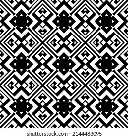 Seamless vector pattern in geometric ornamental style. black and white pattern.Design element for prints, backgrounds, template, web pages and textile pattern. Geometric art.