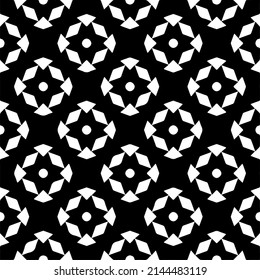 Seamless vector pattern in geometric ornamental style. black and white pattern.Design element for prints, backgrounds, template, web pages and textile pattern. Geometric art.