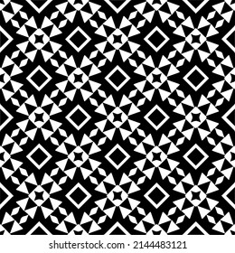 Seamless vector pattern in geometric ornamental style. black and white pattern.Design element for prints, backgrounds, template, web pages and textile pattern. Geometric art.