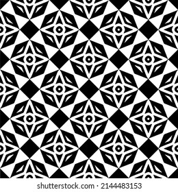 Seamless vector pattern in geometric ornamental style. black and white pattern.Design element for prints, backgrounds, template, web pages and textile pattern. Geometric art.
