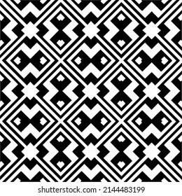 Seamless vector pattern in geometric ornamental style. black and white pattern.Design element for prints, backgrounds, template, web pages and textile pattern. Geometric art.