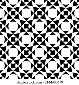 Seamless vector pattern in geometric ornamental style. black and white pattern.Design element for prints, backgrounds, template, web pages and textile pattern. Geometric art.