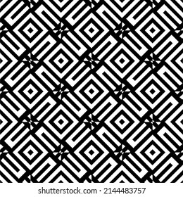 Seamless vector pattern in geometric ornamental style. black and white pattern.Design element for prints, backgrounds, template, web pages and textile pattern. Geometric art.