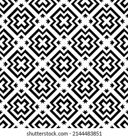 Seamless vector pattern in geometric ornamental style. black and white pattern.Design element for prints, backgrounds, template, web pages and textile pattern. Geometric art.