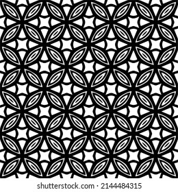 Seamless vector pattern in geometric ornamental style. black and white pattern.Design element for prints, backgrounds, template, web pages and textile pattern. Geometric art.