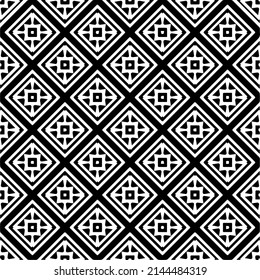 Seamless vector pattern in geometric ornamental style. black and white pattern.Design element for prints, backgrounds, template, web pages and textile pattern. Geometric art.