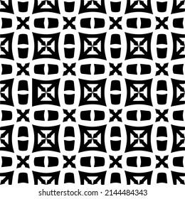 Seamless vector pattern in geometric ornamental style. black and white pattern.Design element for prints, backgrounds, template, web pages and textile pattern. Geometric art.