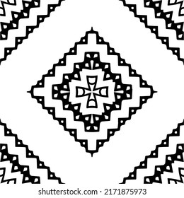 Seamless vector pattern in geometric ornamental style. Black  pattern.