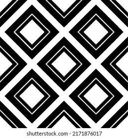 Seamless vector pattern in geometric ornamental style. Black  pattern.