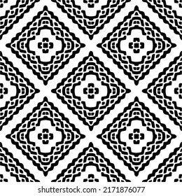 Seamless vector pattern in geometric ornamental style. Black  pattern.
