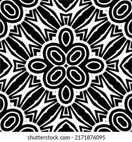 Seamless vector pattern in geometric ornamental style. Black  pattern.
