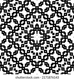 Seamless vector pattern in geometric ornamental style. Black  pattern.
