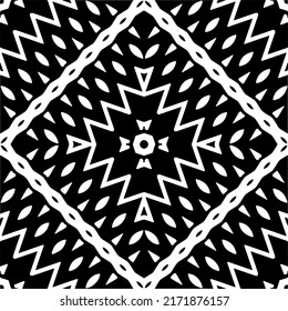Seamless vector pattern in geometric ornamental style. Black  pattern.