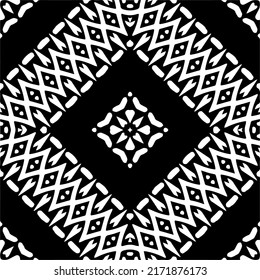 Seamless vector pattern in geometric ornamental style. Black  pattern.