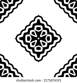 Seamless vector pattern in geometric ornamental style. Black  pattern.