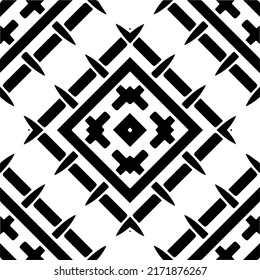 Seamless vector pattern in geometric ornamental style. Black  pattern.