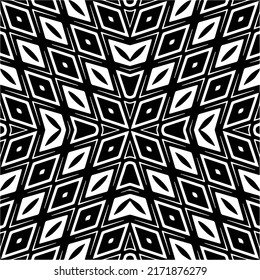Seamless vector pattern in geometric ornamental style. Black  pattern.