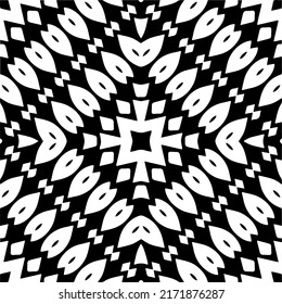 Seamless vector pattern in geometric ornamental style. Black  pattern.