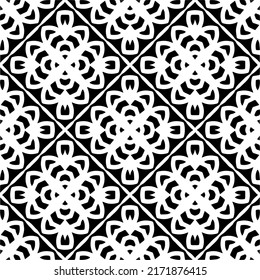 Seamless vector pattern in geometric ornamental style. Black  pattern.