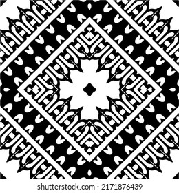 Seamless vector pattern in geometric ornamental style. Black  pattern.