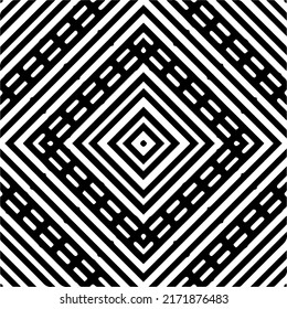 Seamless vector pattern in geometric ornamental style. Black  pattern.