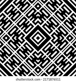 Seamless vector pattern in geometric ornamental style. Black  pattern.