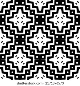 Seamless vector pattern in geometric ornamental style. Black  pattern.