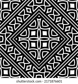 Seamless vector pattern in geometric ornamental style. Black  pattern.