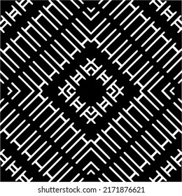 Patrón vectorial sin foco en estilo ornamental geométrico. Patrón negro.