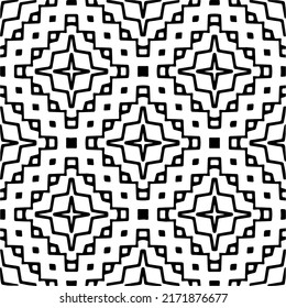 Seamless vector pattern in geometric ornamental style. Black  pattern.
