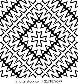 Seamless vector pattern in geometric ornamental style. Black  pattern.