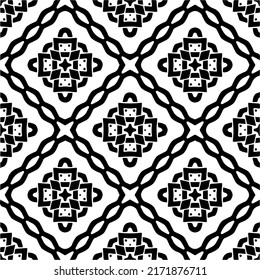 Seamless vector pattern in geometric ornamental style. Black  pattern.