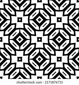 Seamless vector pattern in geometric ornamental style. Black  pattern.