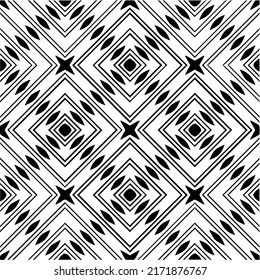 Seamless vector pattern in geometric ornamental style. Black  pattern.