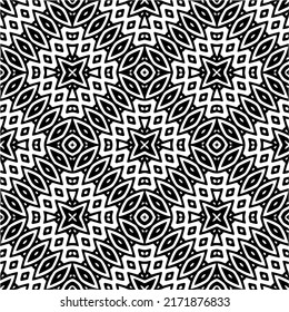 Seamless vector pattern in geometric ornamental style. Black  pattern.