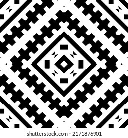 Seamless vector pattern in geometric ornamental style. Black  pattern.