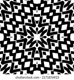 Seamless vector pattern in geometric ornamental style. Black  pattern.