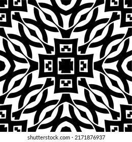 Seamless vector pattern in geometric ornamental style. Black  pattern.