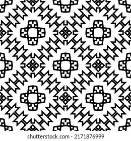 Nahtlose Vektormuster im geometrischen Zierstil. Schwarzes Muster.