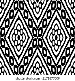 Seamless vector pattern in geometric ornamental style. Black  pattern.