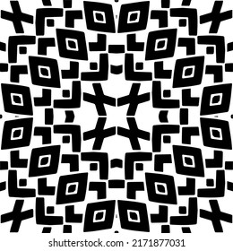 Seamless vector pattern in geometric ornamental style. Black  pattern.