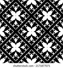 Seamless vector pattern in geometric ornamental style. Black  pattern.