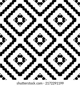 Seamless vector pattern in geometric ornamental style. Black  pattern.