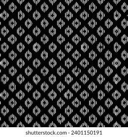 Seamless vector pattern in geometric ornamental style.simple  geometrical  texture white line type pattern with black background used for textiles..,simple black and white patterns.