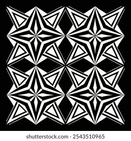 Padrão de vetor uniforme em estilo geométrico ornamental. Padrão em preto e branco.