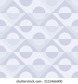 Seamless vector pattern, geometric rhombus with circle pattern in gray color. Pattern included in swatch. Vector illustration.