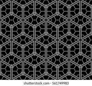 seamless vector pattern of geometric shape. for wallpaper, banner, fabric, textile, decor. black, grey color