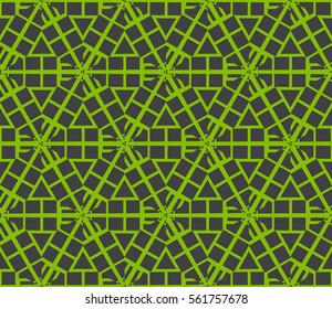 seamless vector pattern of geometric shape. for wallpaper, banner, fabric, textile, decor. green, grey color