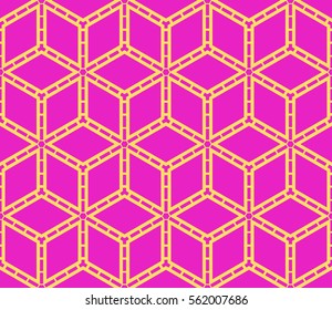 seamless vector pattern of geometric shape. for wallpaper, banner, fabric, textile, decor. yellow, pink color