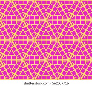 seamless vector pattern of geometric shape. for wallpaper, banner, fabric, textile, decor. yellow, pink color